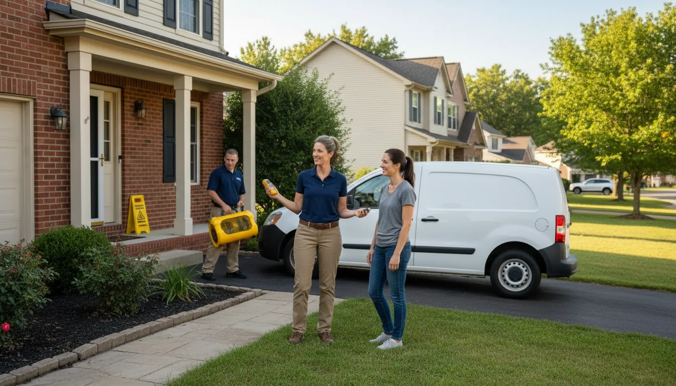 Residential water damage restoration in Wrights, IL